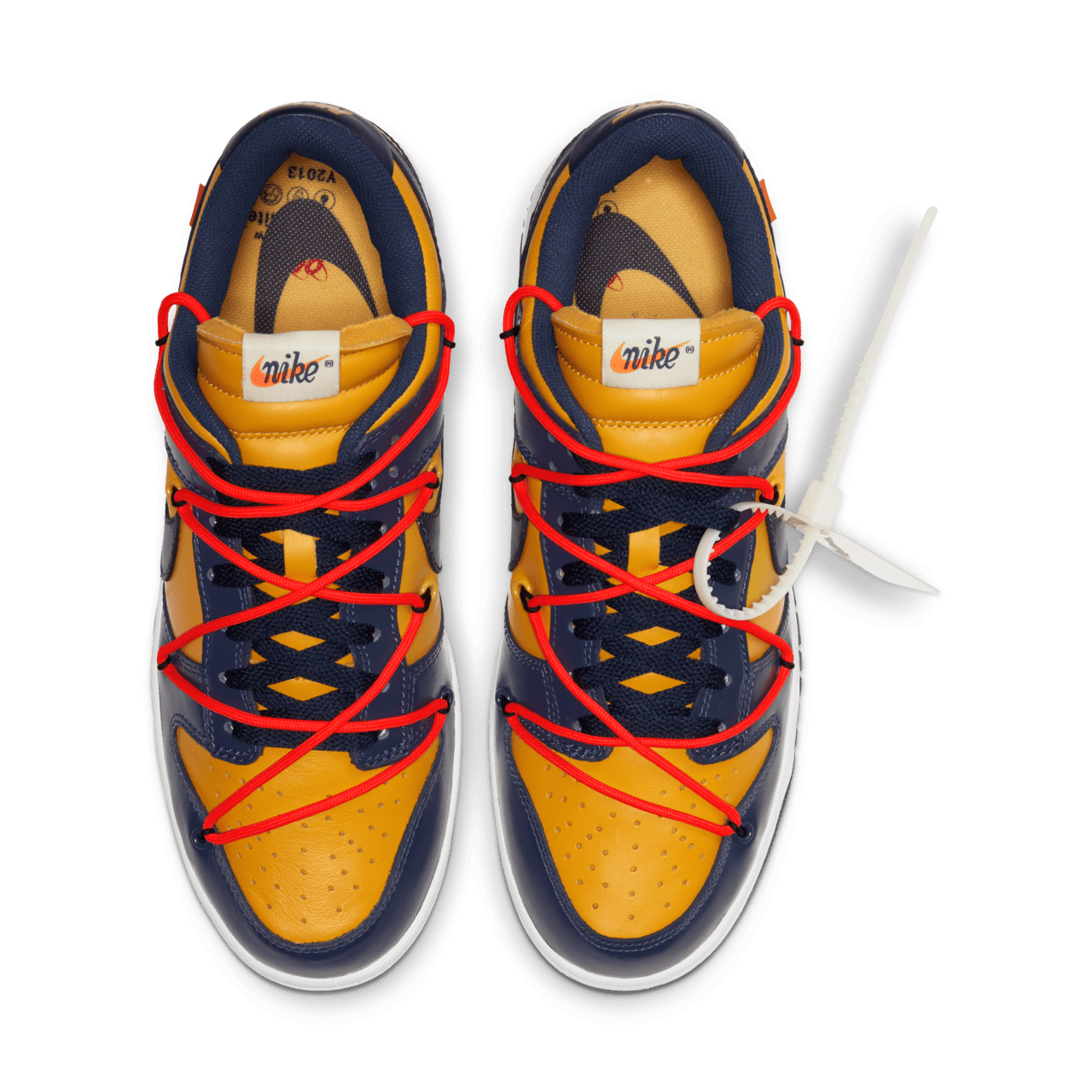 CT0856-700 Off-White Ã Nike Dunk Low LTHR  University GoldMidnight Navy (Men's)