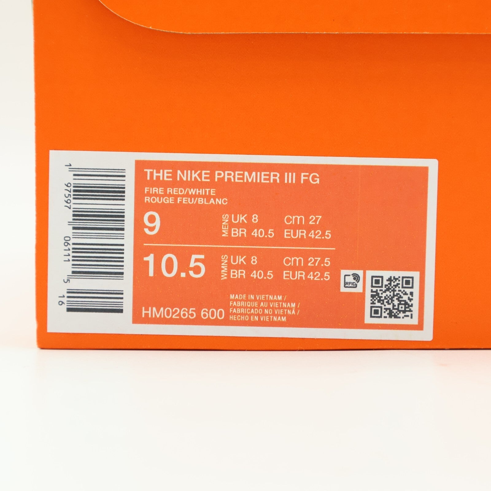 HM0265-600 Nike Premier 3 Fire Red White (Men's)