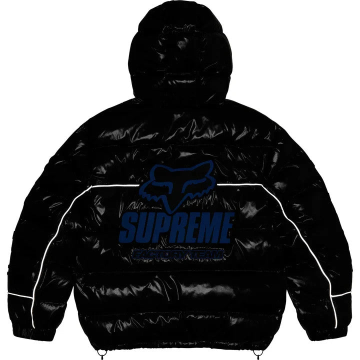 Supreme Fox Racing Shiny Down Puffer Jacket Black