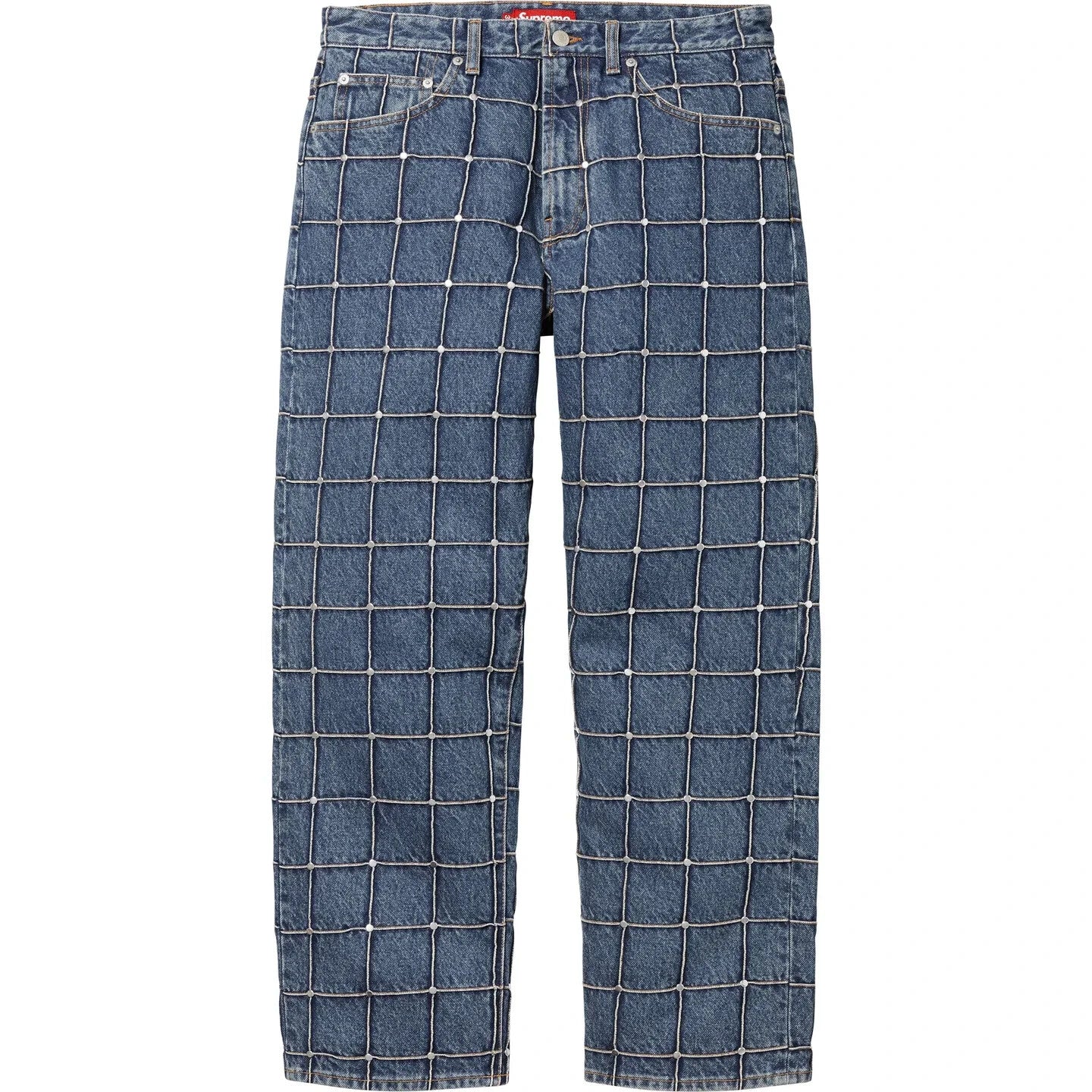 Supreme Studded Seam Loose Fit Jean Blue