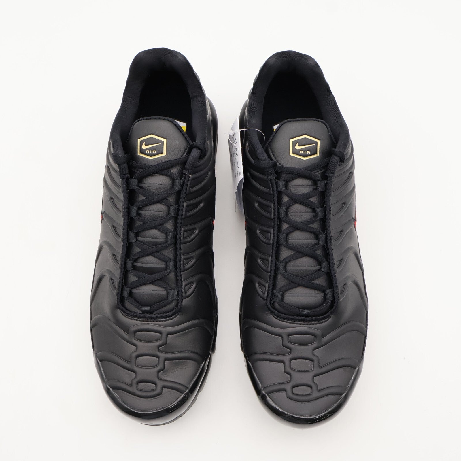 FZ3038-001 Nike Air Max Plus Premium Black Metallic Gold University Red (Men's)