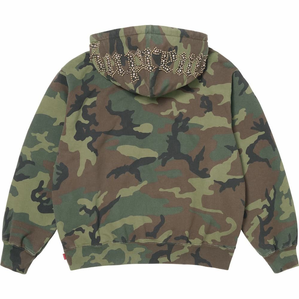 Supreme Overdyed Studded Hooded Sweatshirt Woodland Camo