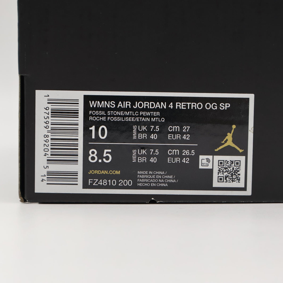 FZ4810-200 A Ma Maniere Nike Air Jordan 4 Retro OG SP Fossil Stone (Women's)