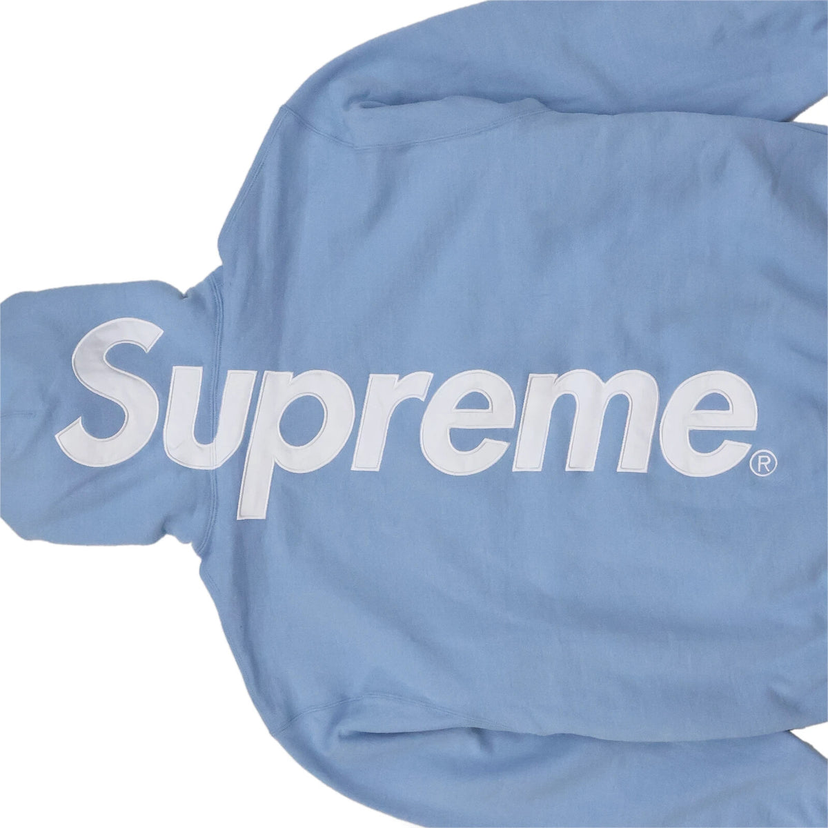 Supreme Satin Applique Hooded Sweatshirt Light Blue