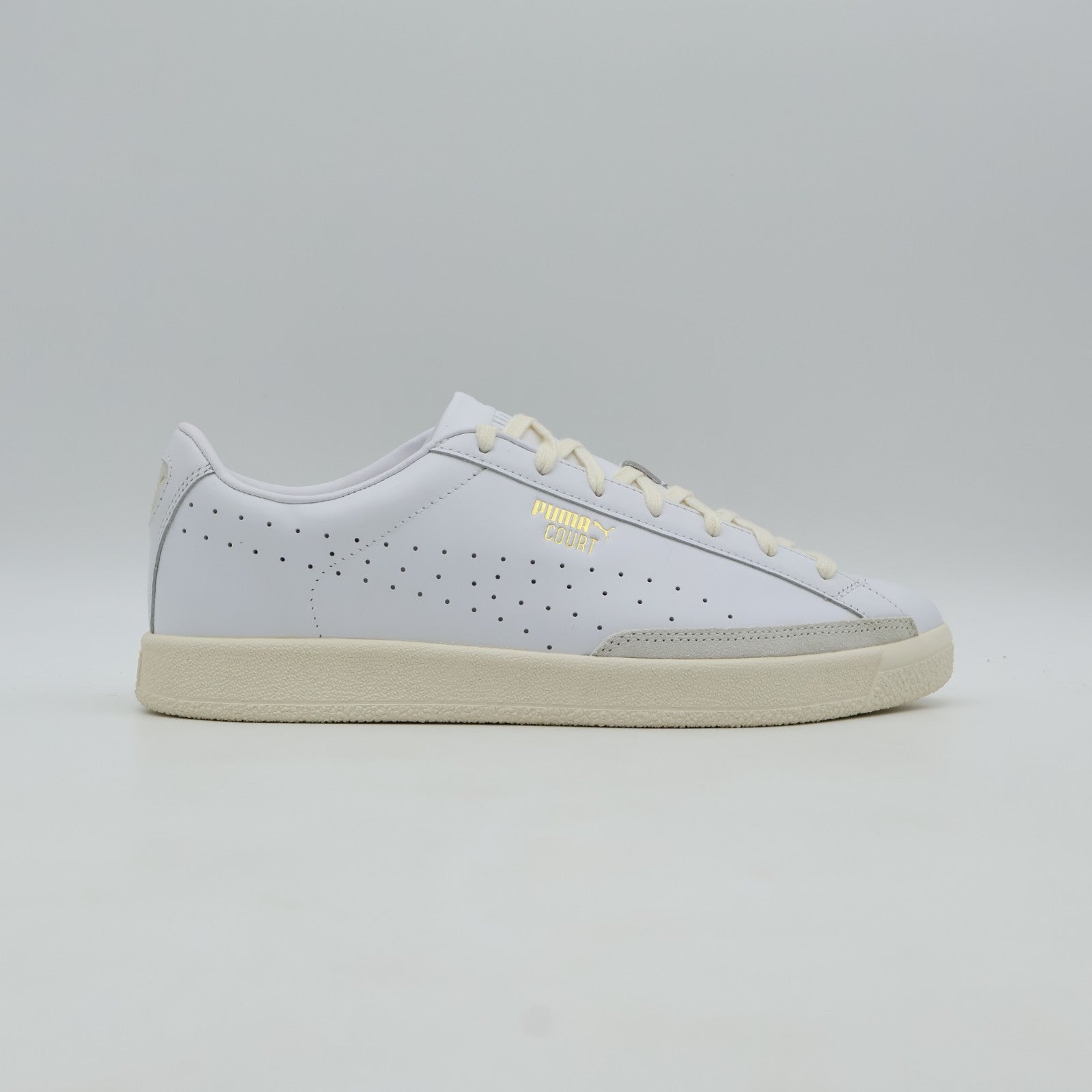 405348-01 Puma Court PUMA White Vapor Gray PUMA Gold (Men's)