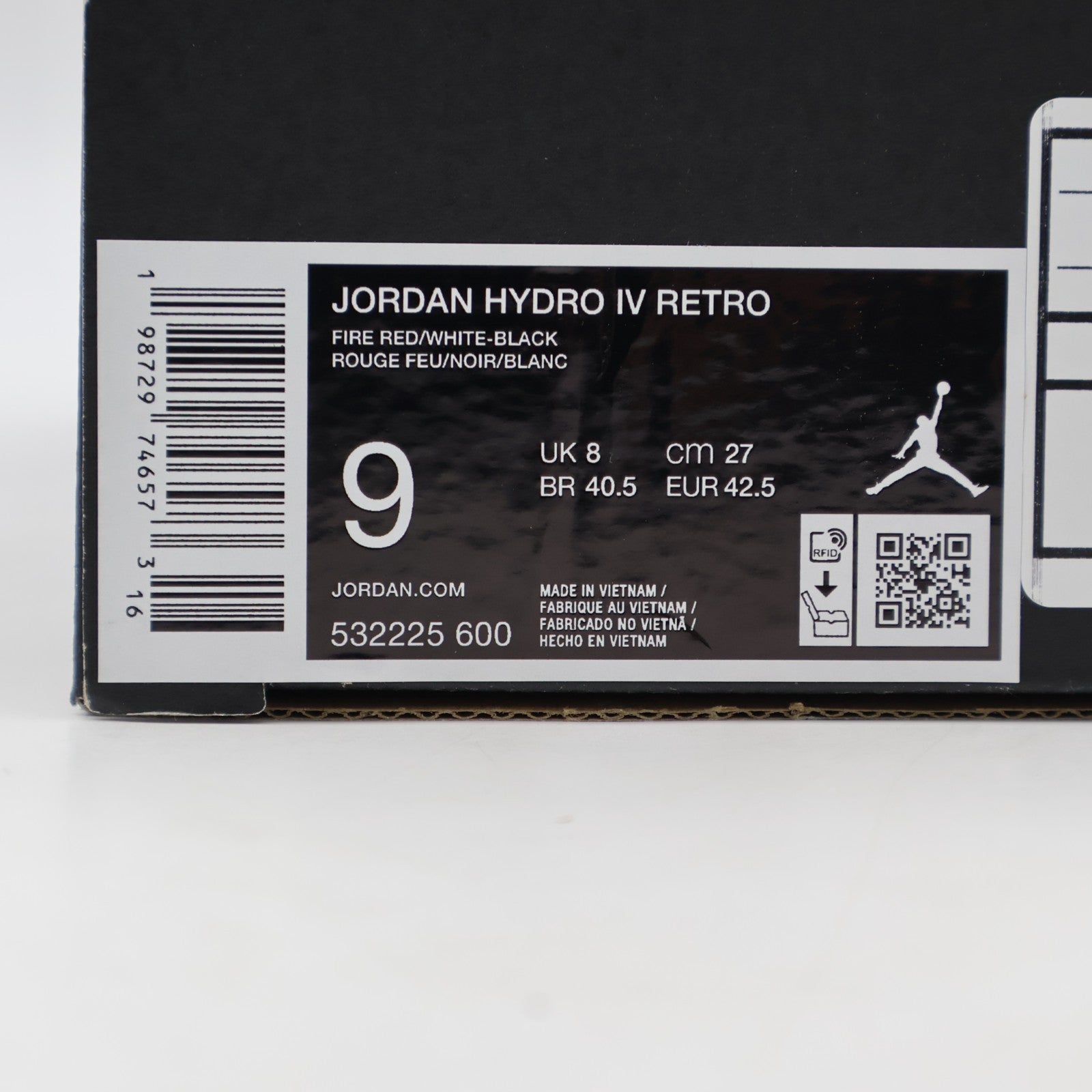532225-600 Nike Jordan Hydro 4 Retro Slide "Fire Red/Black" (Men's)