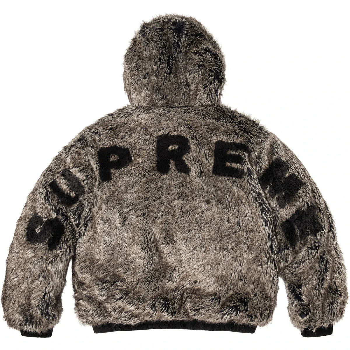 Supreme Reversible Faux Fur Hooded Work Jacket Black