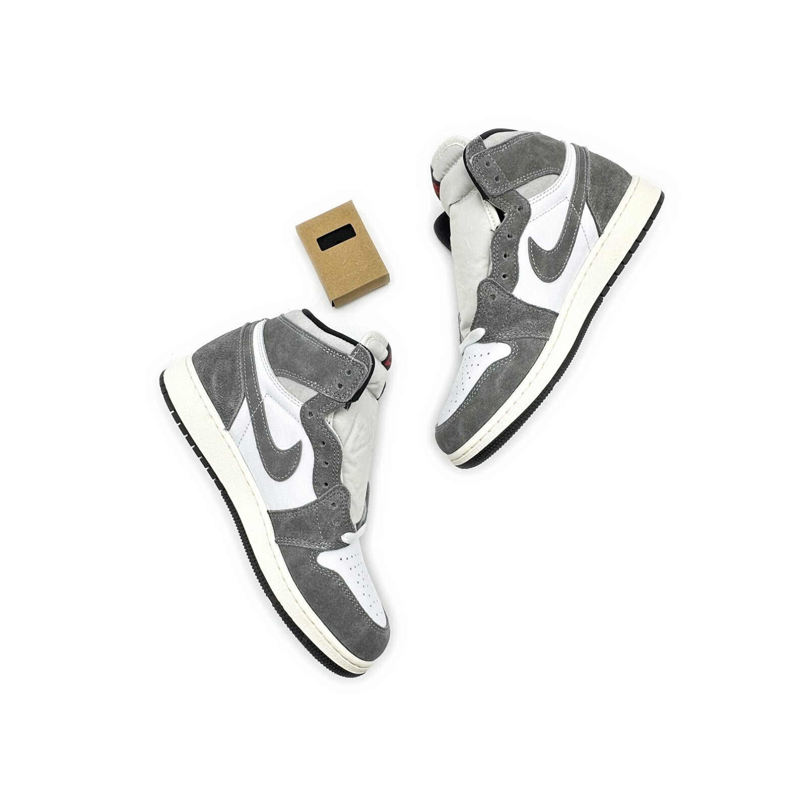 FD1437-051 Nike GS Air Jordan 1 Retro High OG Washed Black Light Smoke Grey Sail