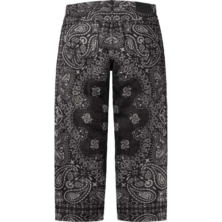 Supreme Bandana Jacquard Baggy Jean Black