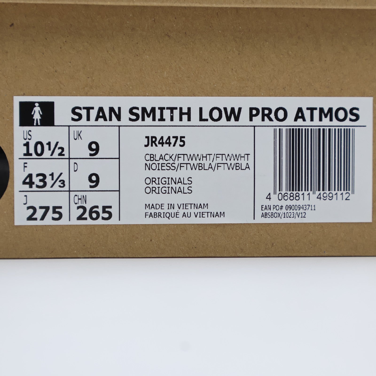 JR4475 atmos pink adidas Originals Stan Smith Lo Pro Core Black Cloud (Women's)