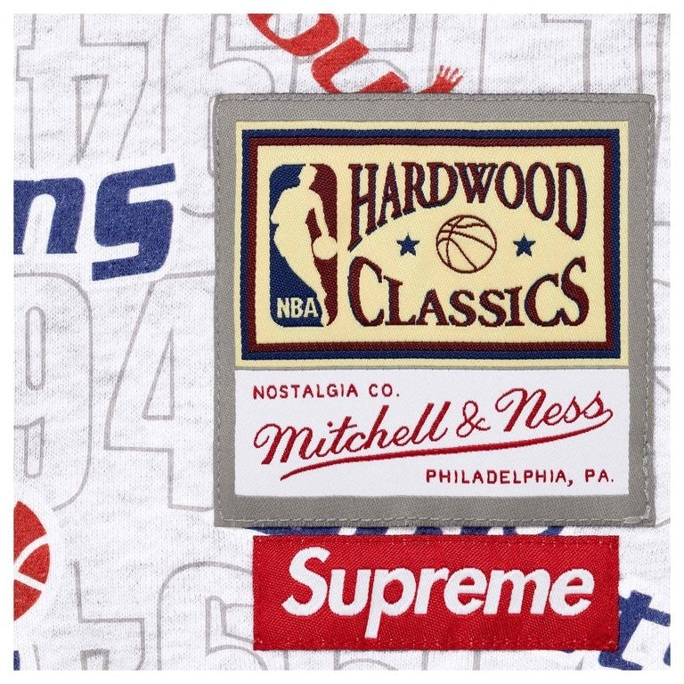 Supreme x Mitchell & Ness Teams Zip Up Hooded Sweatshirt Ash Grey