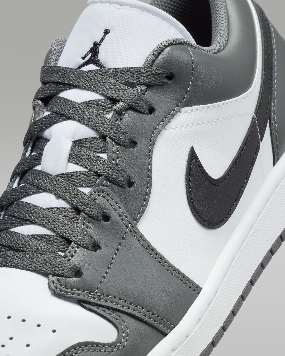 553558-152 Nike Air Jordan 1 Low Grey White Black (Men's)