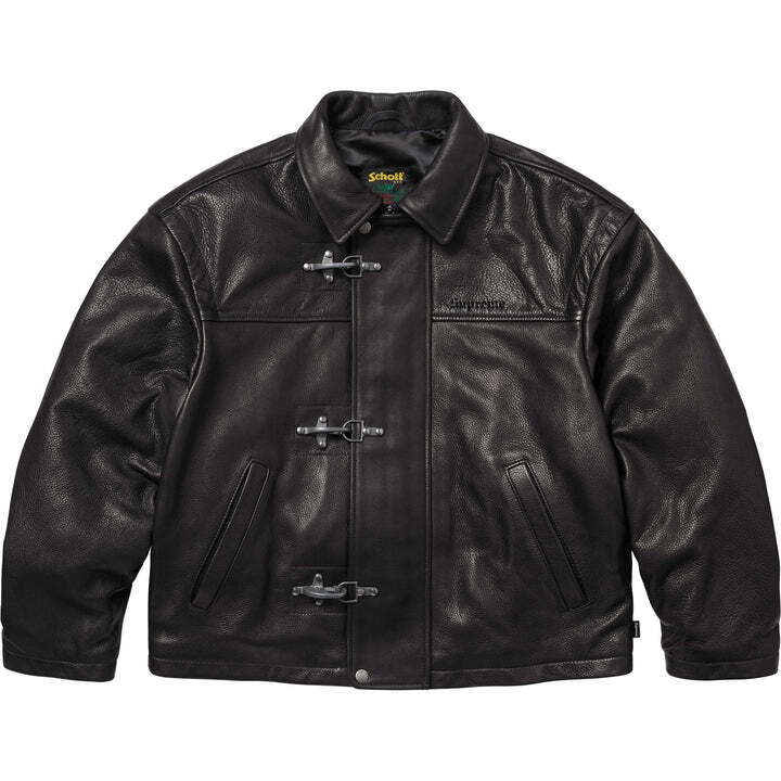 Supreme Schott Leather Clip Jacket Black