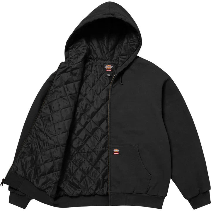 Supreme Dickies Quilted Lined Zip Up Hooded Sweatshirt Black