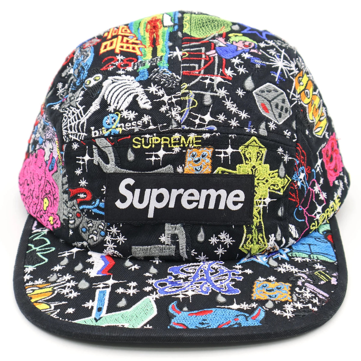 Supreme AOI Embroidered Camp Cap Black