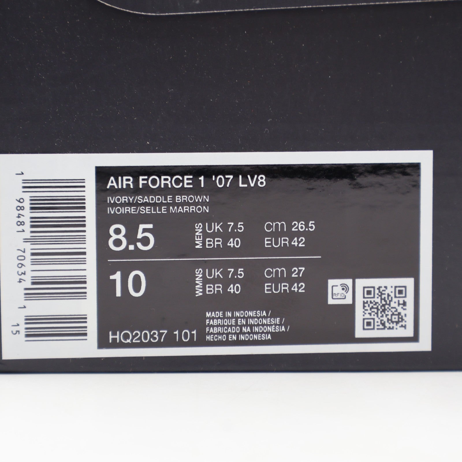 HQ2037-101 Nike Air Force 1 Low Ivory Saddle Brown (Men's)