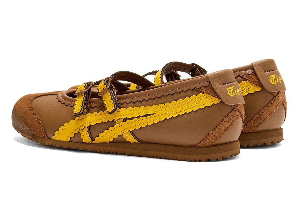 1182A678-201 Onitsuka Tiger Women's Mexico 66 TGRS "Brown/Sunflower Yellow"