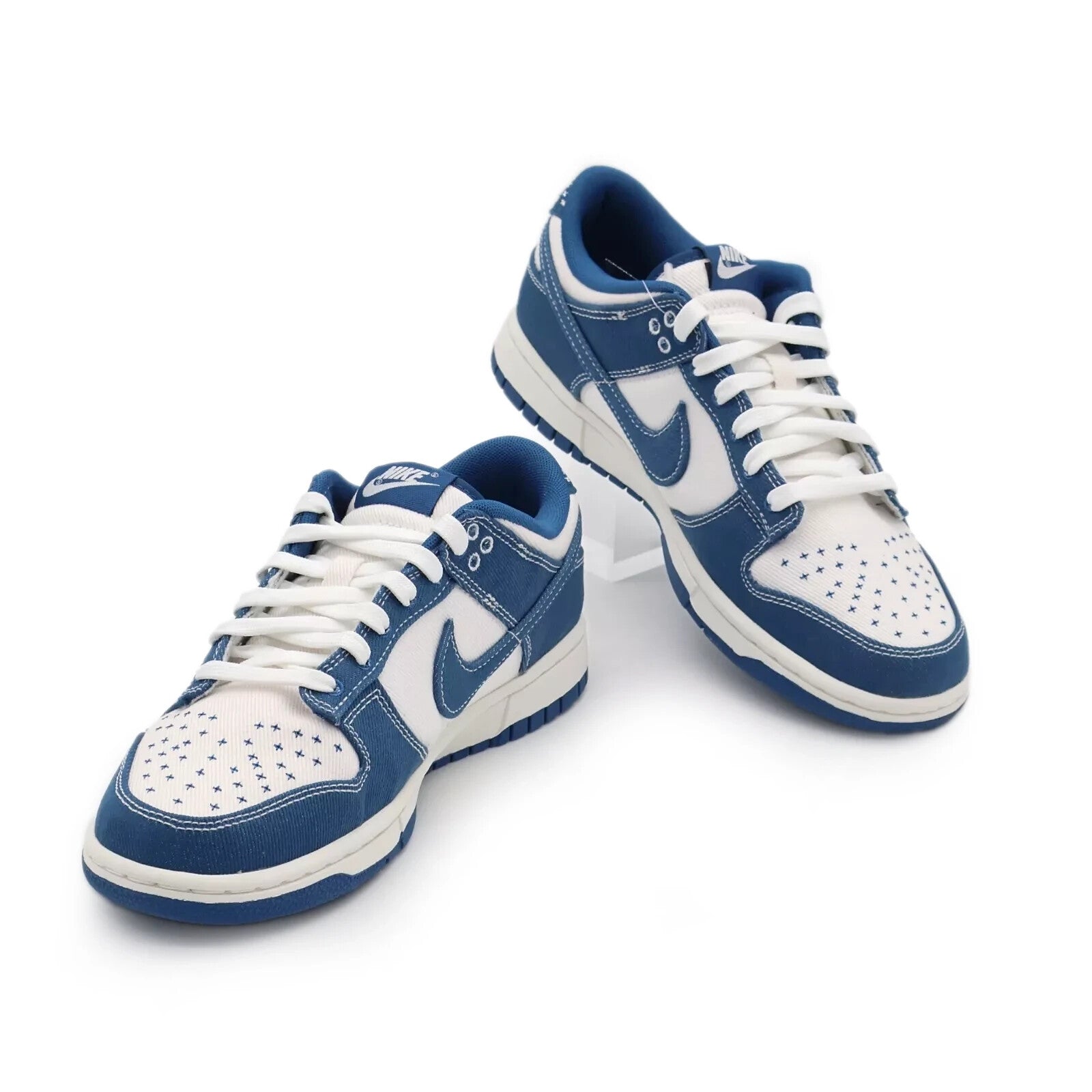 DV0834-101 Nike Dunk Low Summit White Industrial Blue Denim Sashiko (Men's)