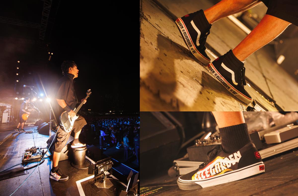 687688-0001 ELLEGARDEN Ã Vans Sk8-Hi Black White Red (V38CF ELLE) (Men's)