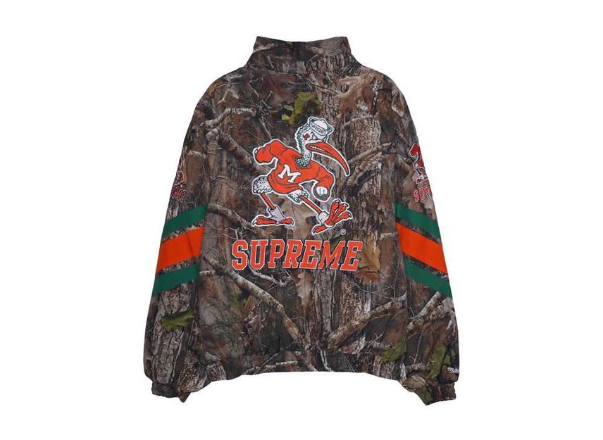 Supreme Mitchell & Ness NCAA Hooded Stadium Jacket Leaves