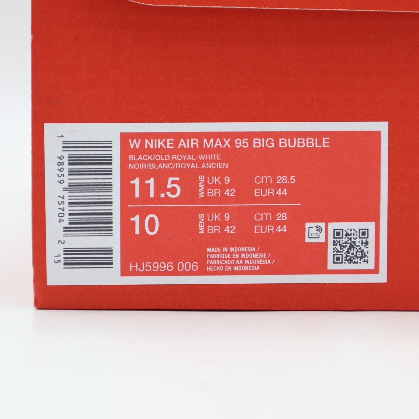 HJ5996-006 Nike Air Max 95 Big Bubble "Old Royal" (Women's)