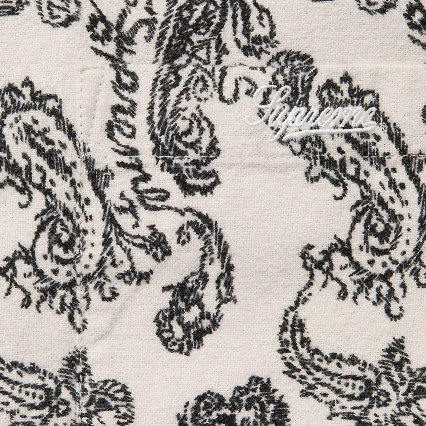 Supreme Paisley Flannel Shirt White