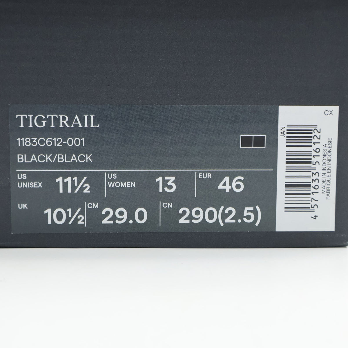 1183C612-001 Onitsuka Tiger Tigtrail RS Black Black (Men's)
