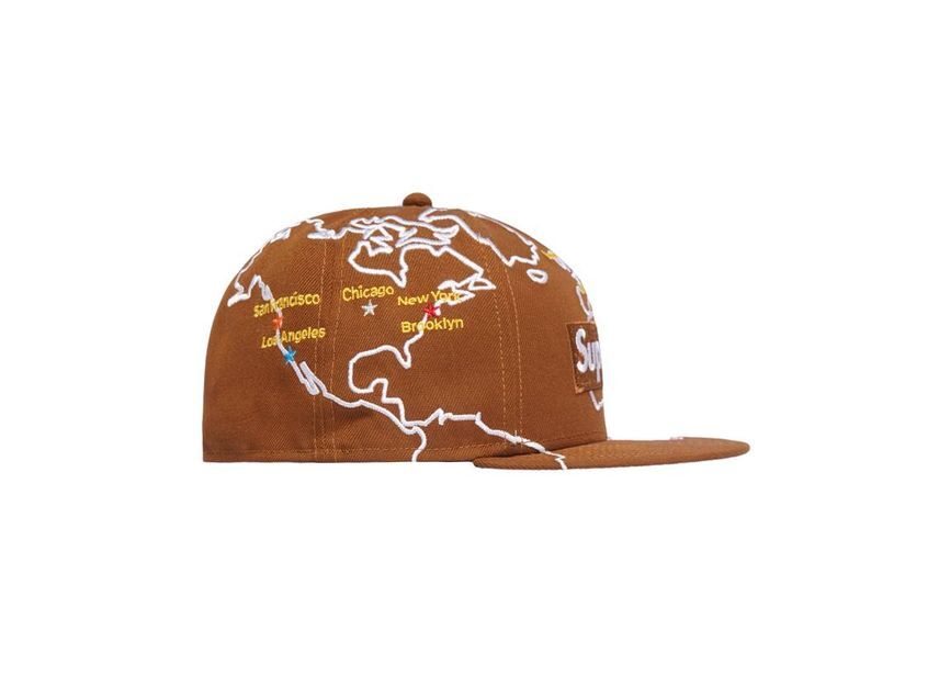 Supreme Worldwide Box Logo New Era Brown