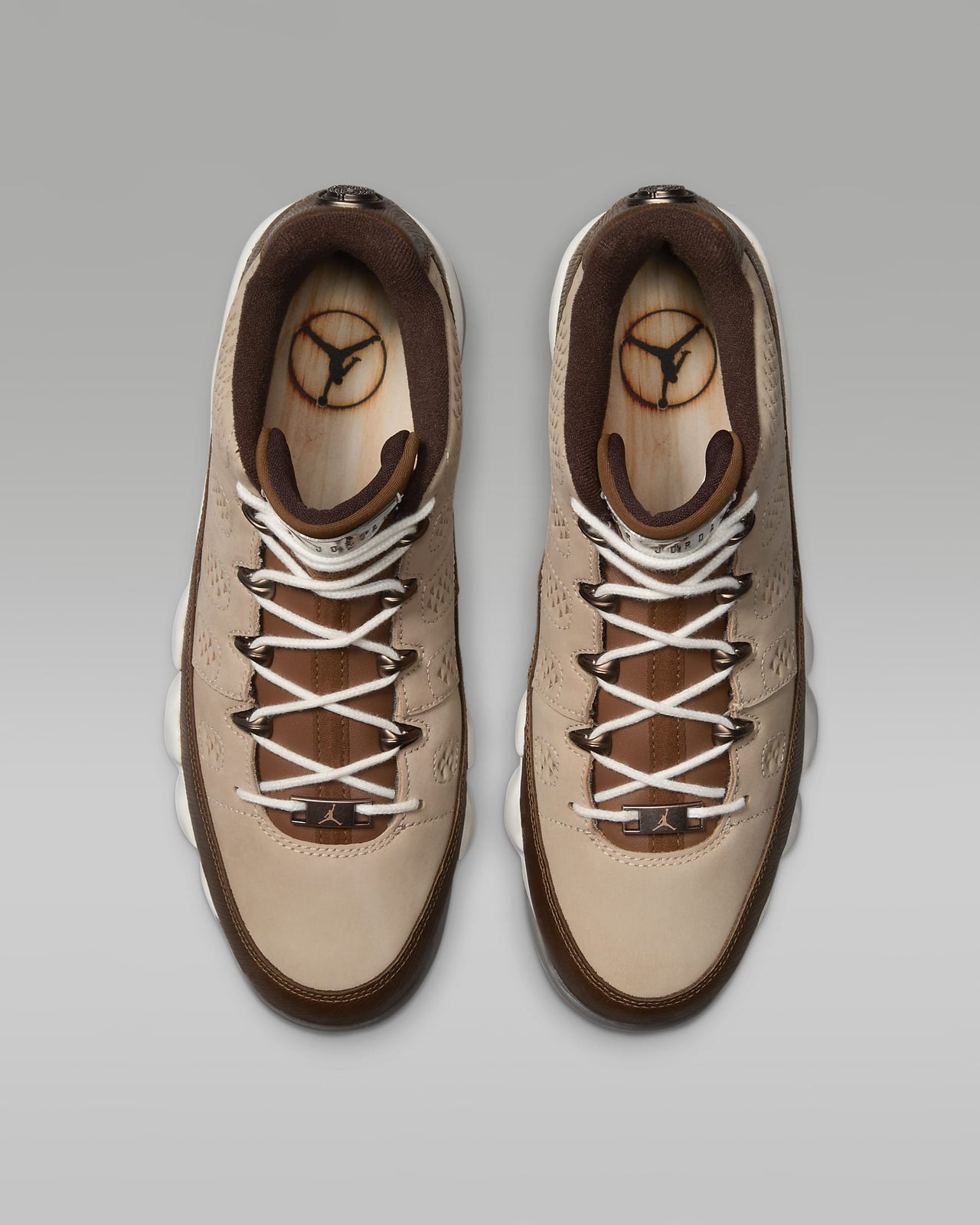 FN6929-200 Happy Life Wood Nike Air Jordan 9 Golf NRG Hemp Pecan Sail (Men's)