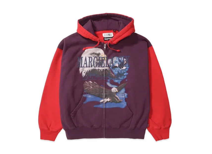 Supreme x MM6 Maison Margiela Eagle Zip Up Hooded Sweatshirt "Purple"