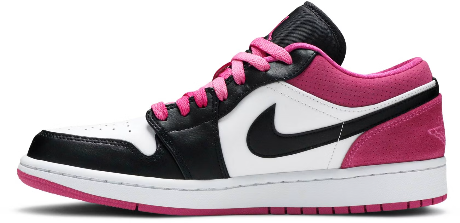 CK3022-005 Nike Air Jordan 1 Low "Black/White-Magenta" (Unisex)