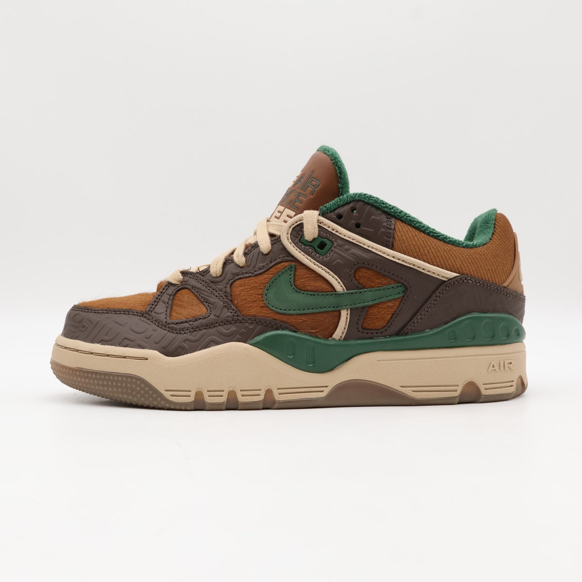 HQ0260-201 NIGO Nike Air Force 3 Low Baroque Brown Pecan Heel Logo NIGO (Men's)