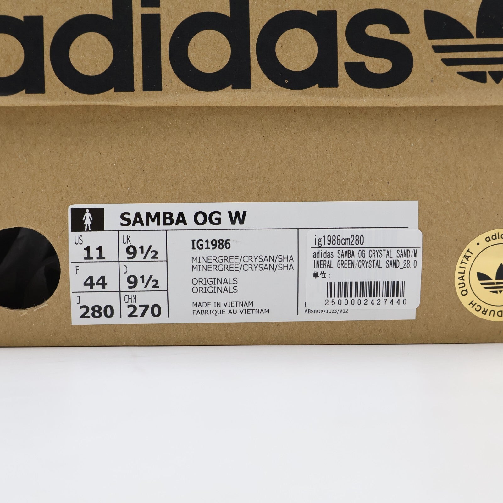 IG1986 adidas Originals Samba OG Mineral Green Crystal Sand Shadow (Women's)