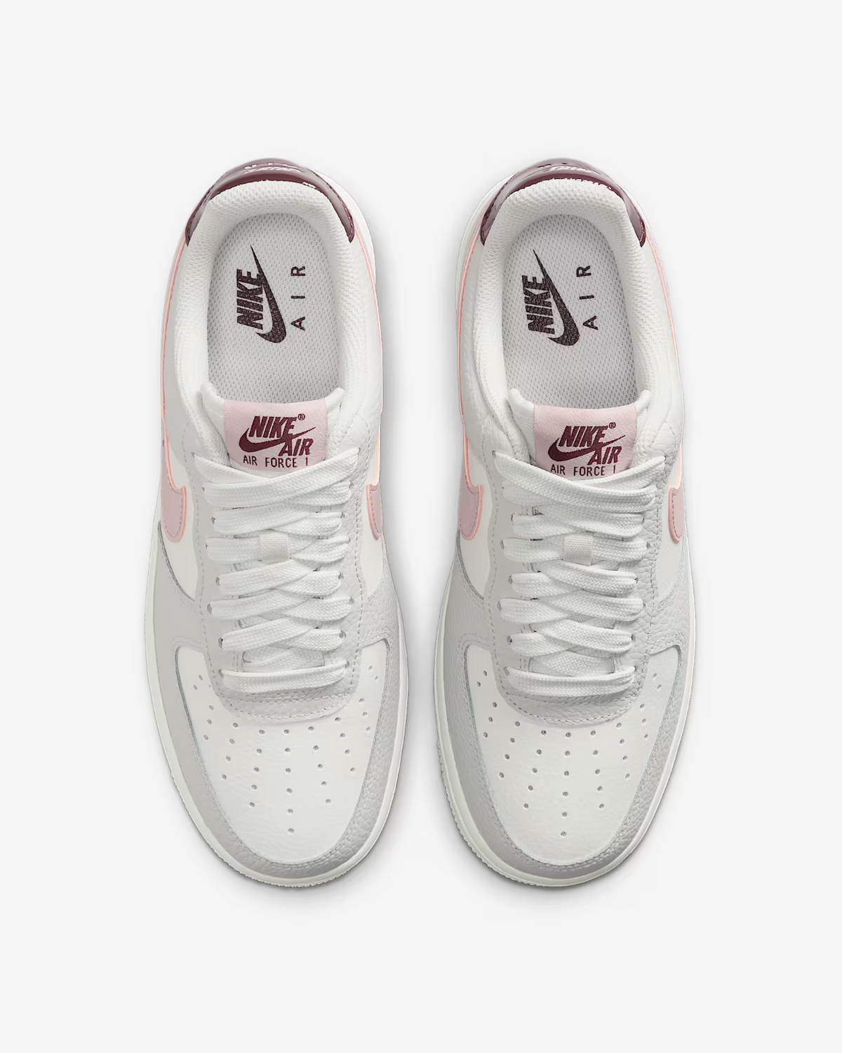 IM6024-121 Nike Air Force 1 '07 Summit White Vast Grey Burgundy Crush (Women's)
