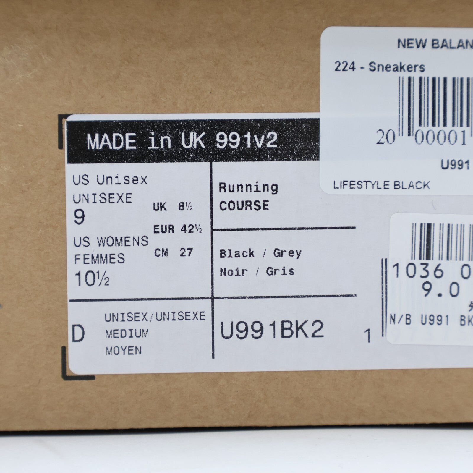 U991BK2 New Balance 991V2 Black (Men's)