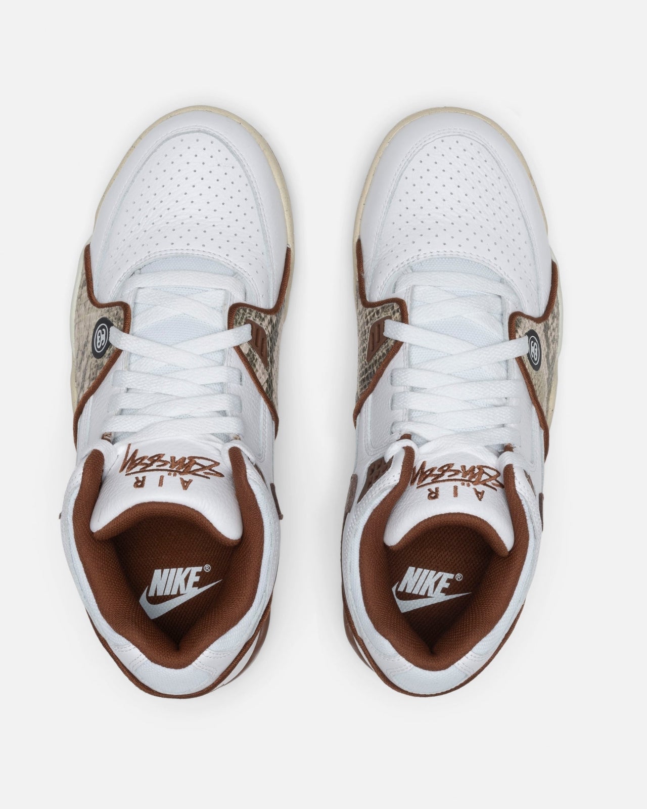 FD6475-100 Stussy Nike Air Flight 89 Low SP White and Pecan (Men's)