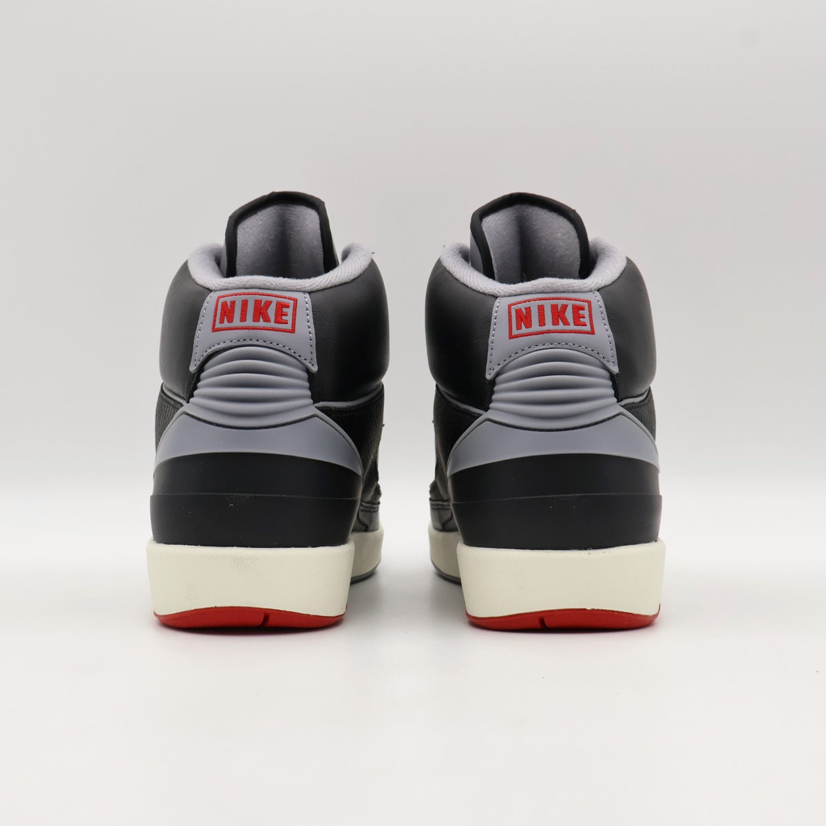 DR8884-001 Nike Air Jordan 2 Retro Black Cement Fire Red Sail Grey (Men's)