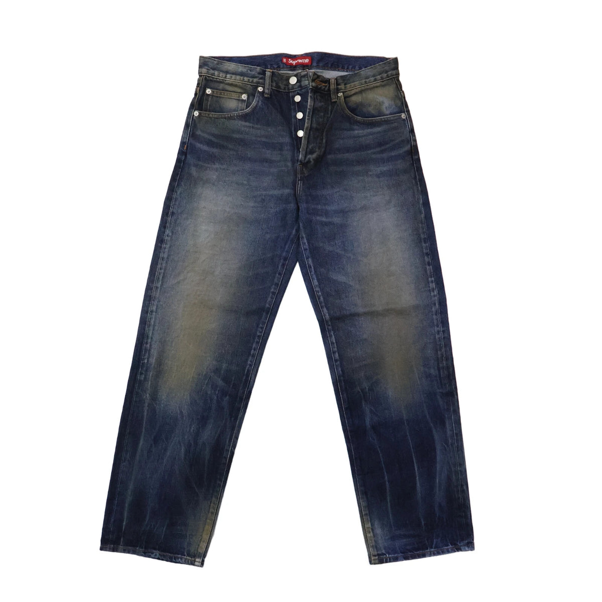 Supreme Distressed Loose Fit Selvedge Jean Washed Indigo