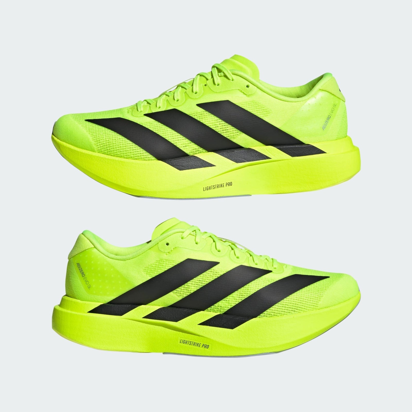 JR3416 adidas Adizero Evo SL Lucid Lemon Core Black Matte Silver (Men's)