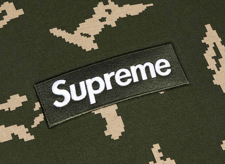 Supreme Box Logo Hooded Sweatshirt Olive Russian Camo (21FW)