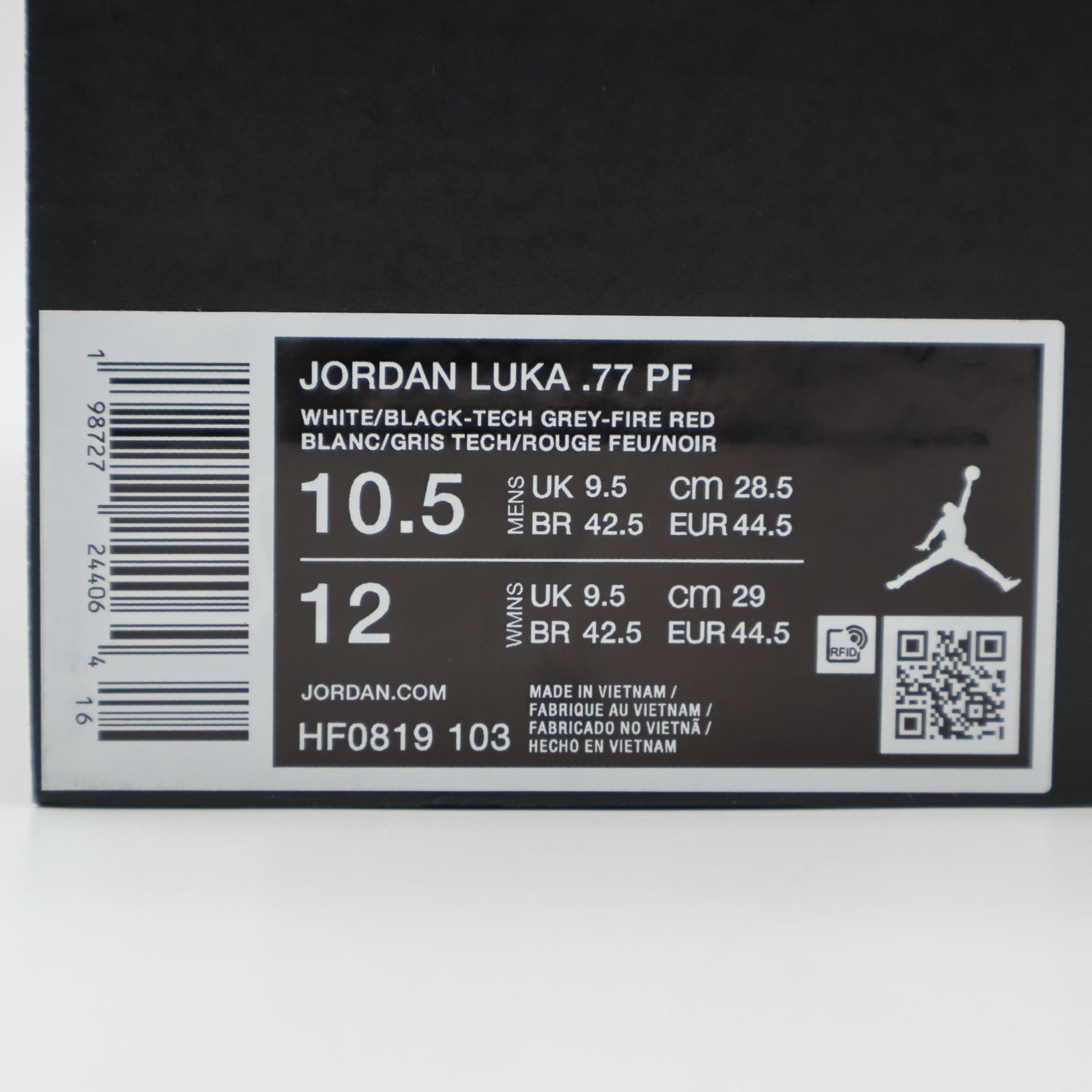HF0819-103 Nike Jordan Luka 77 White Tech Gray Flame Red Black (Men's)