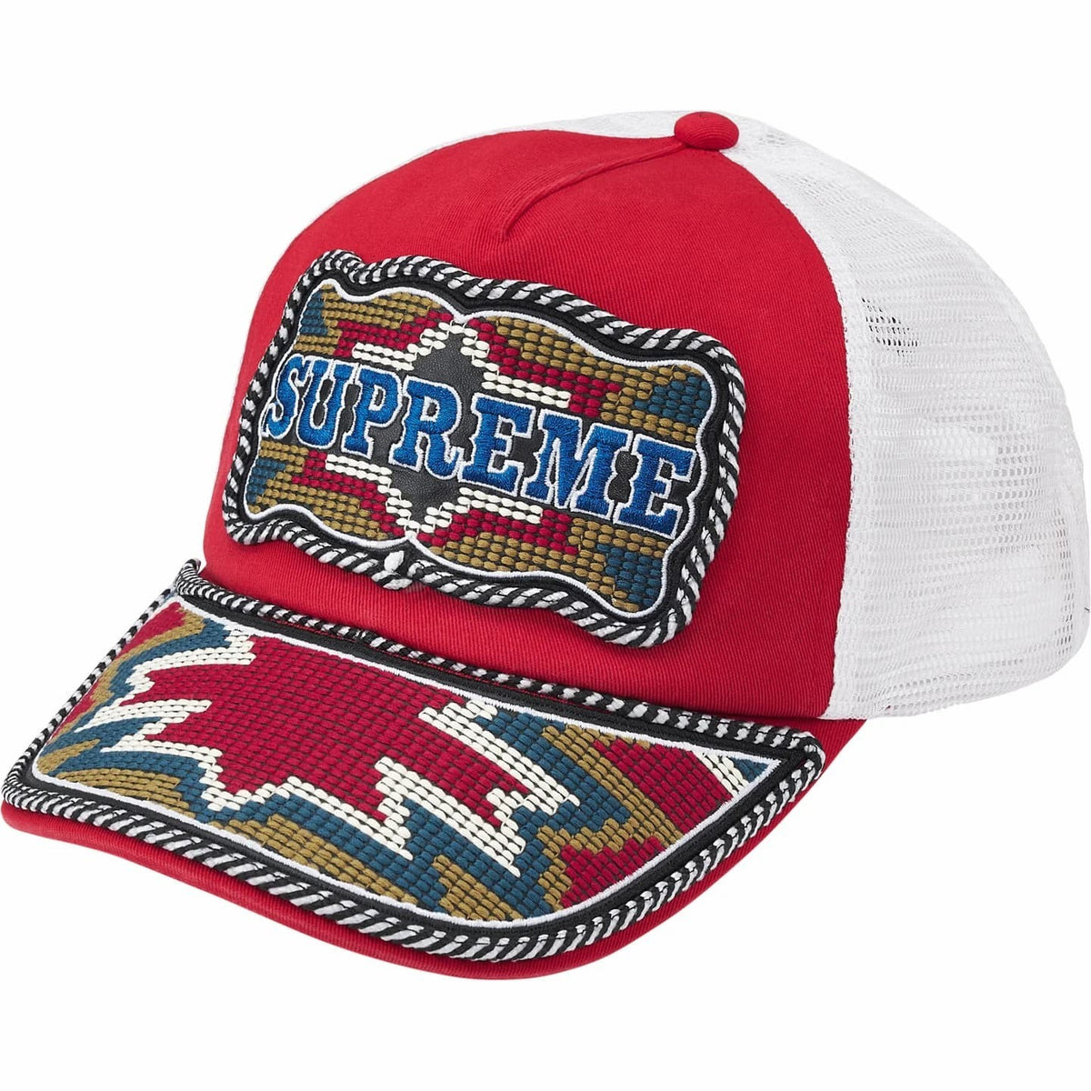 Supreme Western Embroidered Mesh Back 5-Panel Red
