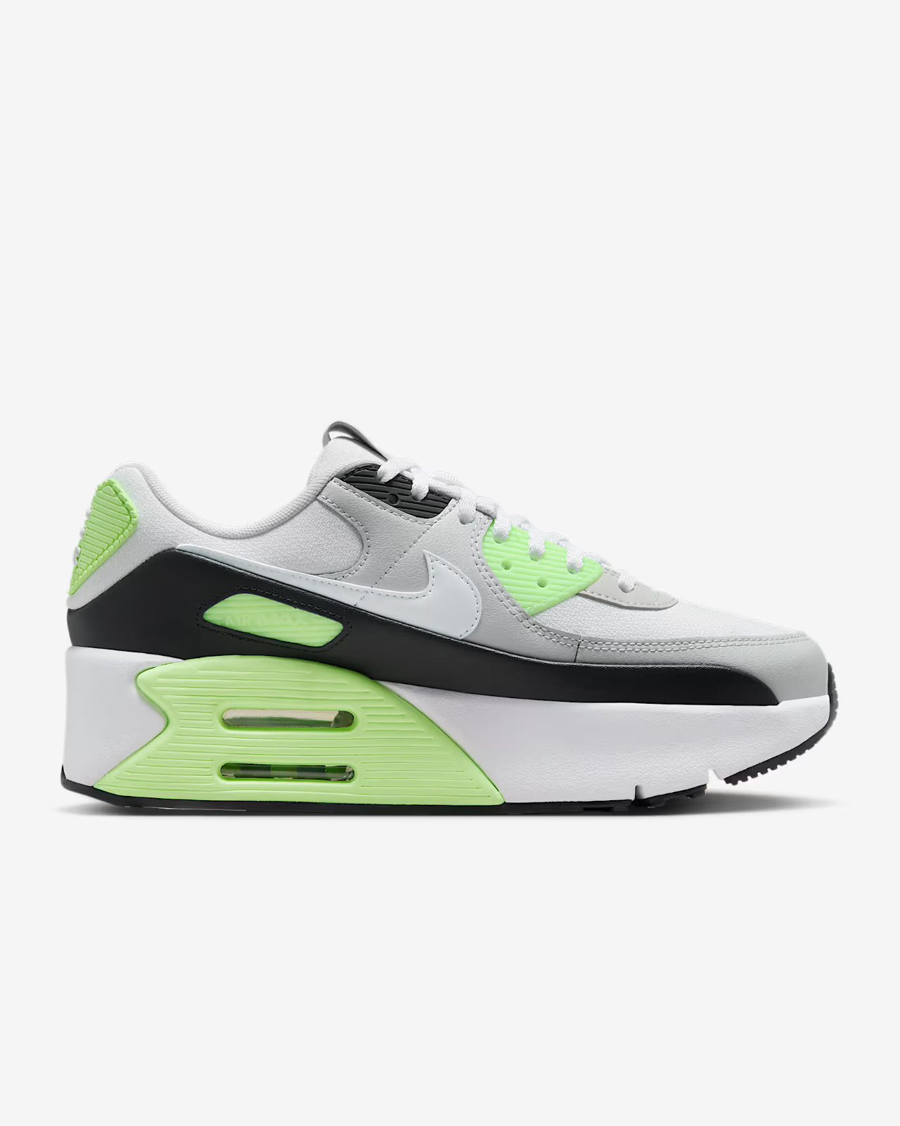 FD4328-002 Nike Air Max 90 LV8  Shoes  Photon Dust Lime Blast  Black (Women's)
