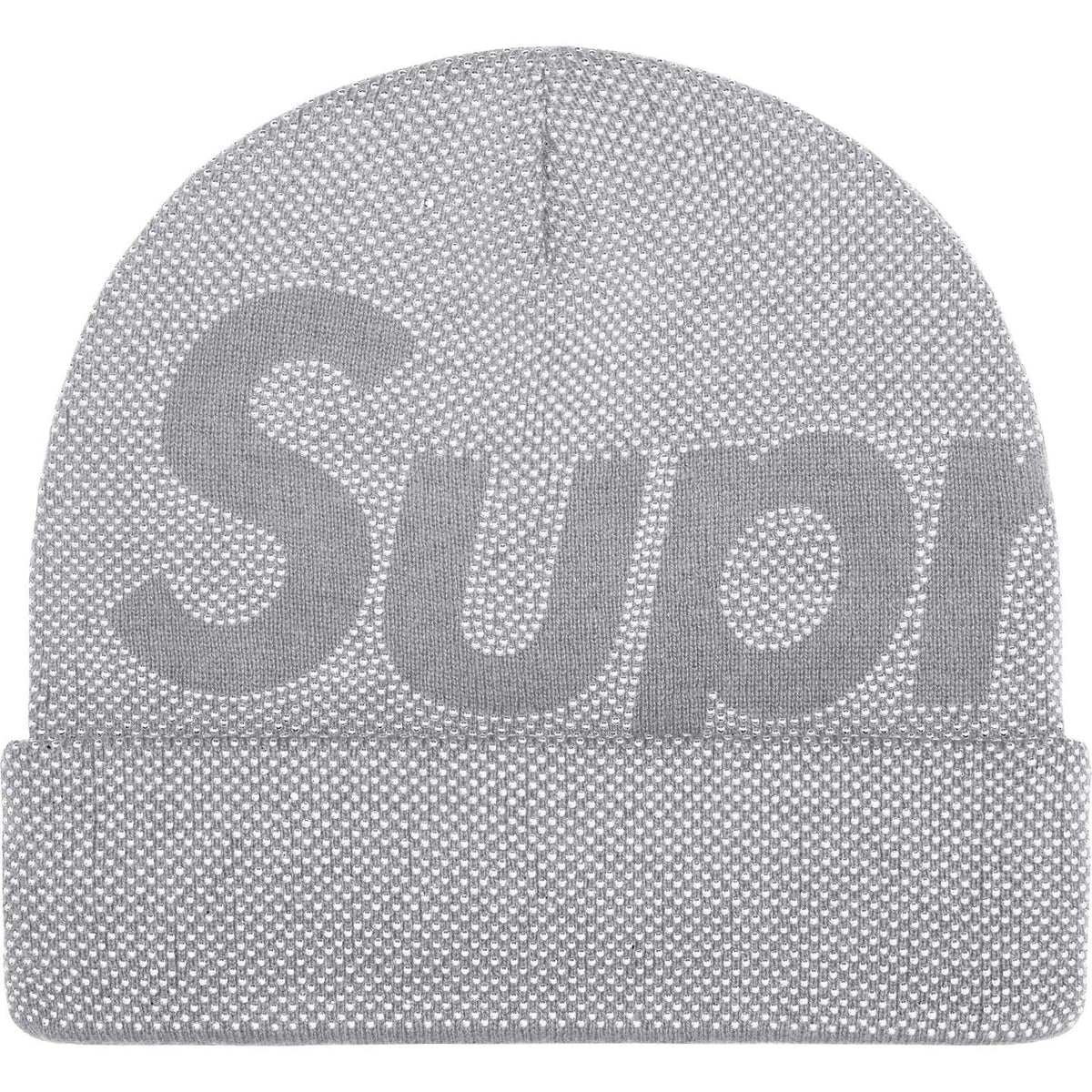 Supreme Studded Knockout Big Logo Beanie Heather Grey