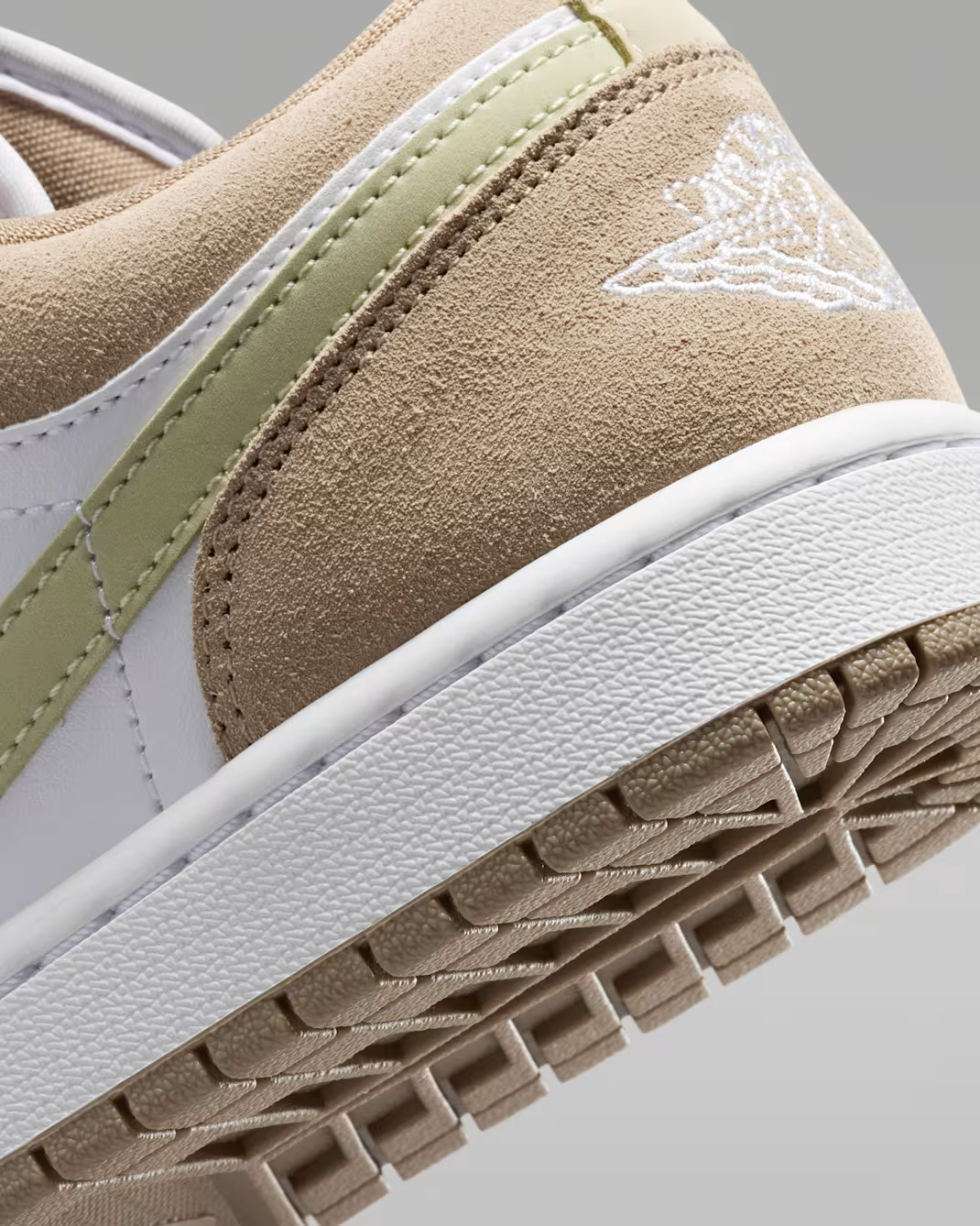 DC0774-204 Nike Air Jordan 1 Low Khaki/Olive Aura (Women's)