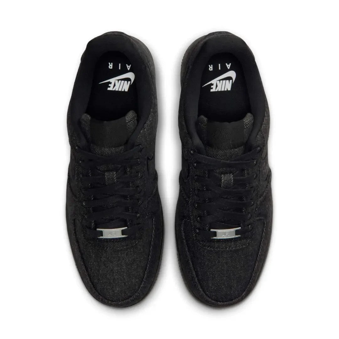IM7809-010 Nike AIR FORCE 1 '07 LV8 BLACK/BLACK-WHITE-METALLIC SILVER (Women's)