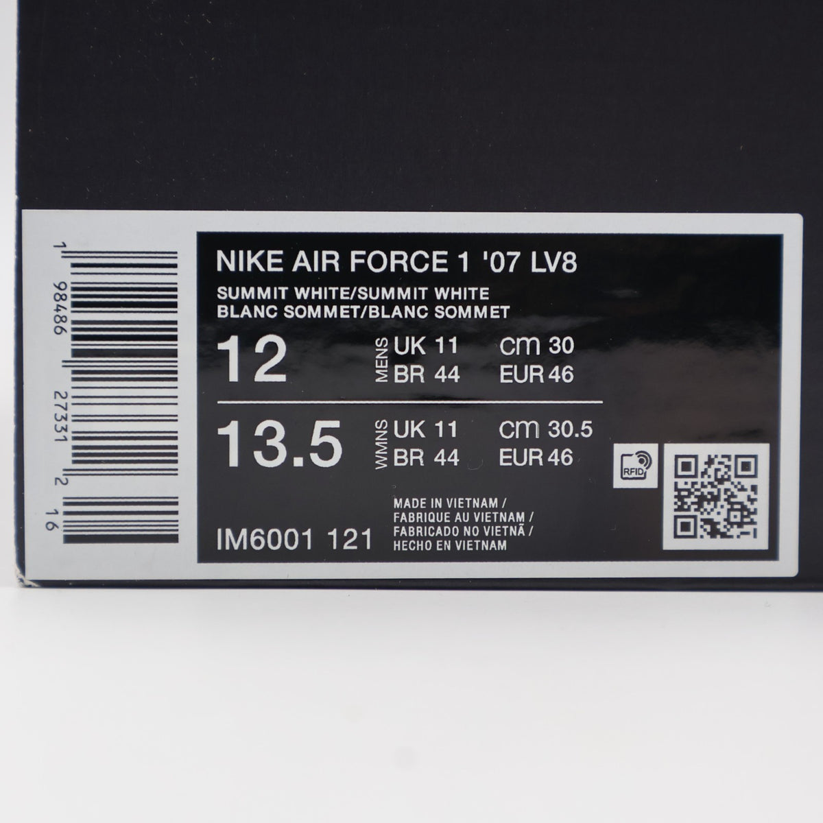 IM6001-121 Nike Air Force 1 Low Cordura Summit White Dark Smoke Grey (Men's)