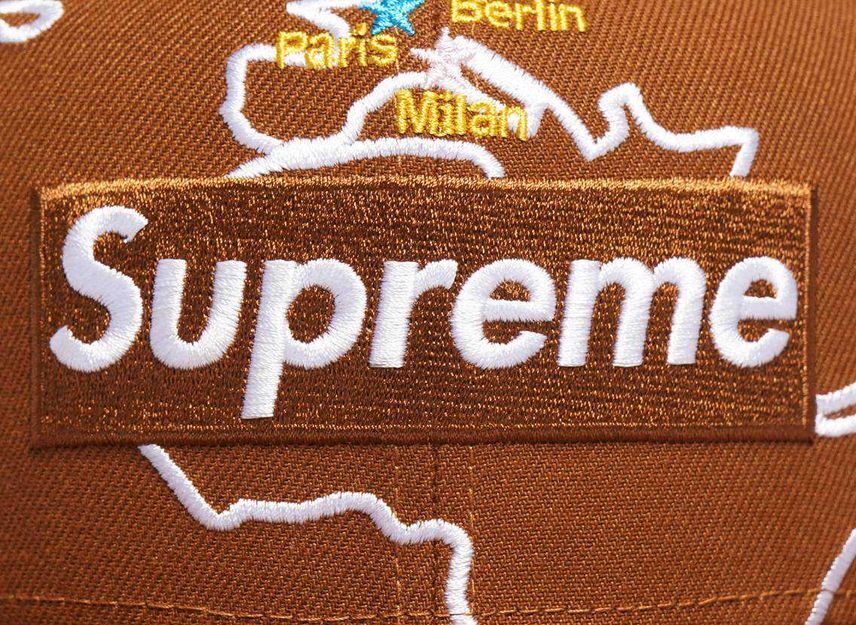 Supreme Worldwide Box Logo New Era Brown