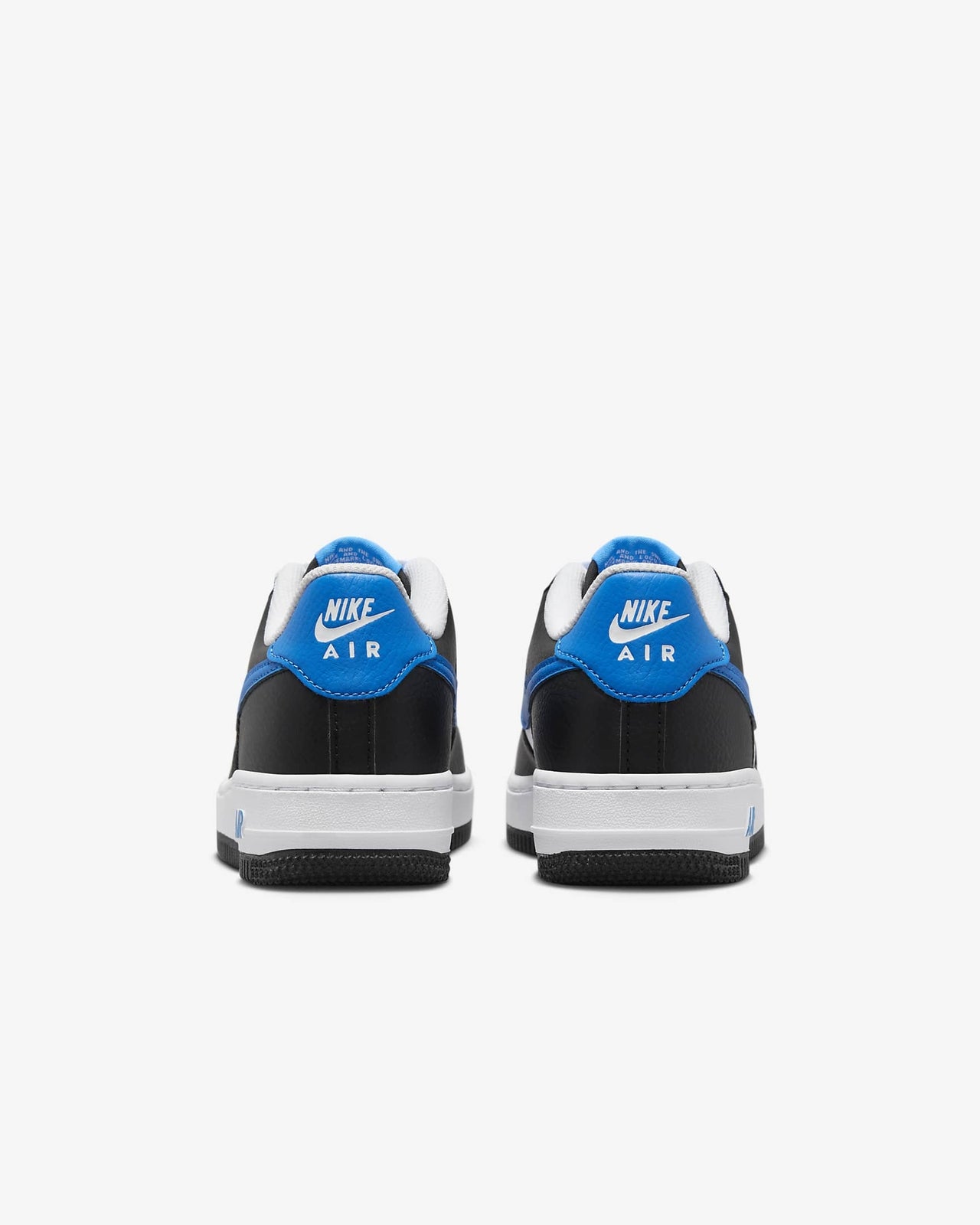 FN8008-001 Nike GS Air Force 1 Black White Light Photo Blue