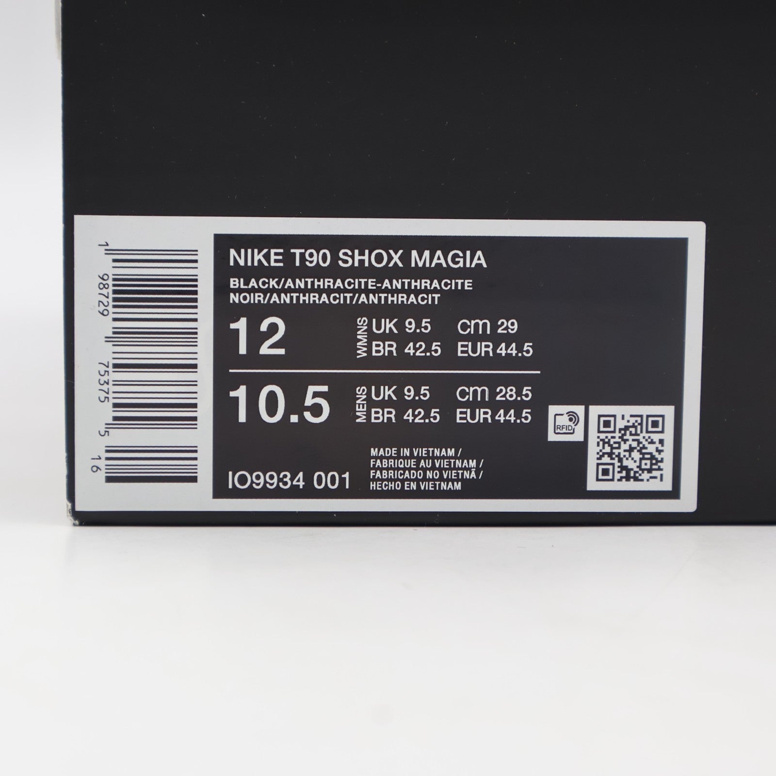 IO9934-001 Nike Total 90 Shox Magia Suede "Black" (Women's)